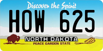 ND license plate HOW625