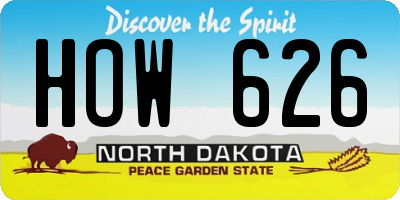 ND license plate HOW626