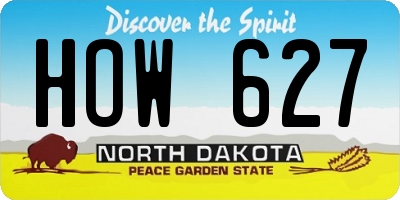 ND license plate HOW627