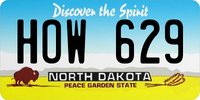 ND license plate HOW629