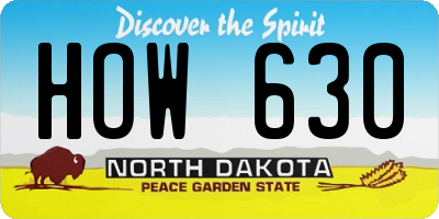 ND license plate HOW630