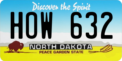 ND license plate HOW632