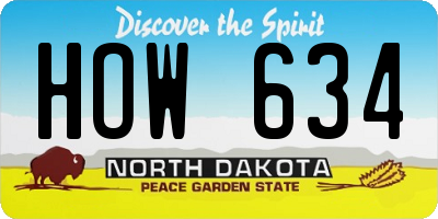 ND license plate HOW634