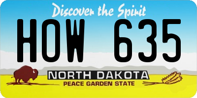 ND license plate HOW635