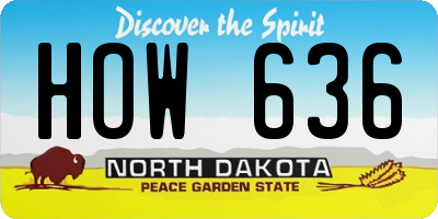 ND license plate HOW636