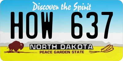 ND license plate HOW637