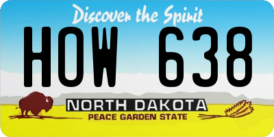 ND license plate HOW638