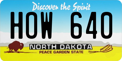 ND license plate HOW640