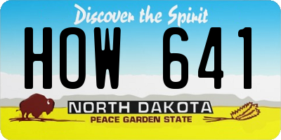 ND license plate HOW641