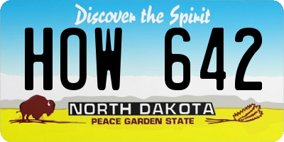 ND license plate HOW642