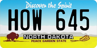 ND license plate HOW645