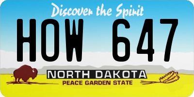 ND license plate HOW647