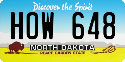 ND license plate HOW648