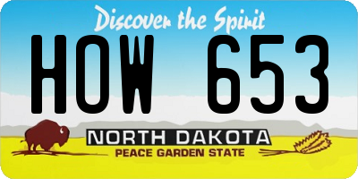 ND license plate HOW653