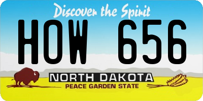 ND license plate HOW656