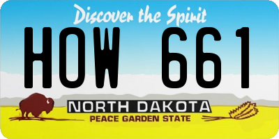 ND license plate HOW661
