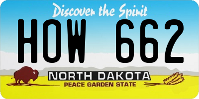 ND license plate HOW662