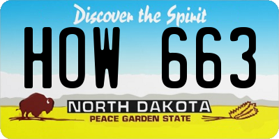 ND license plate HOW663