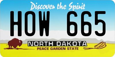 ND license plate HOW665