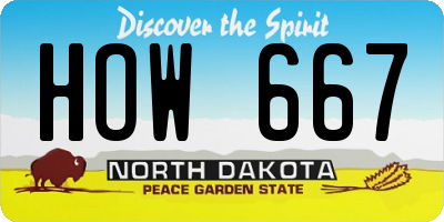 ND license plate HOW667