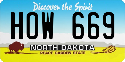 ND license plate HOW669
