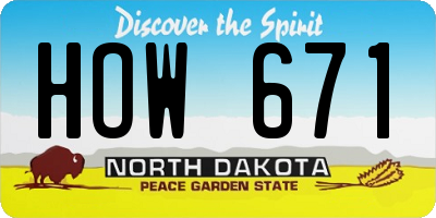 ND license plate HOW671