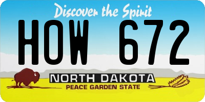 ND license plate HOW672