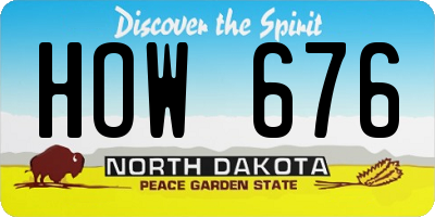ND license plate HOW676