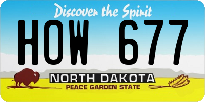 ND license plate HOW677