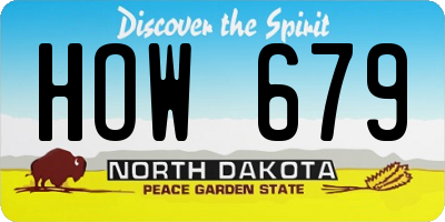 ND license plate HOW679