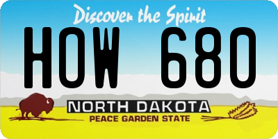 ND license plate HOW680