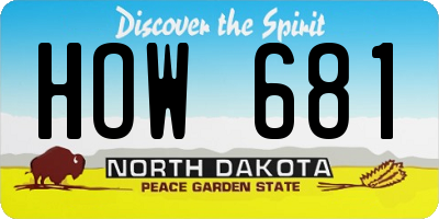 ND license plate HOW681