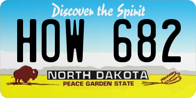 ND license plate HOW682