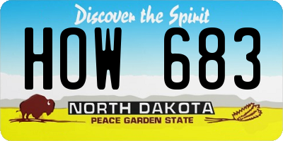 ND license plate HOW683