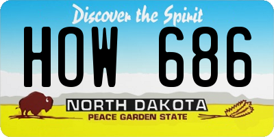 ND license plate HOW686