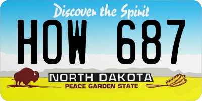 ND license plate HOW687