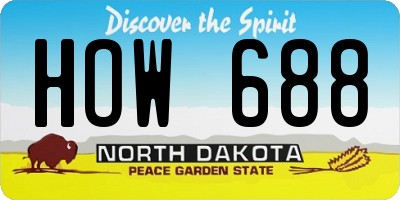 ND license plate HOW688