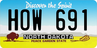 ND license plate HOW691