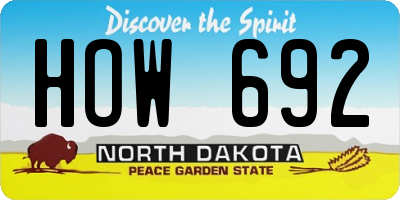 ND license plate HOW692
