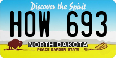 ND license plate HOW693