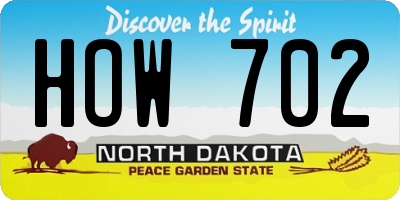 ND license plate HOW702