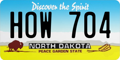 ND license plate HOW704