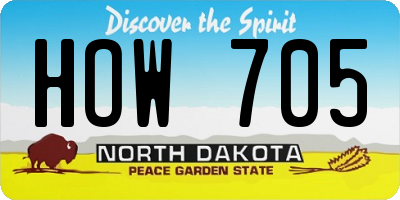 ND license plate HOW705