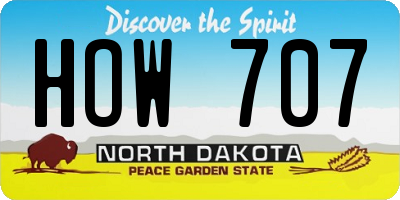 ND license plate HOW707