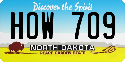 ND license plate HOW709