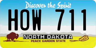 ND license plate HOW711