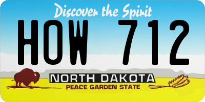 ND license plate HOW712