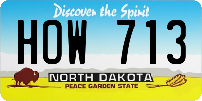 ND license plate HOW713