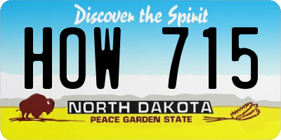 ND license plate HOW715