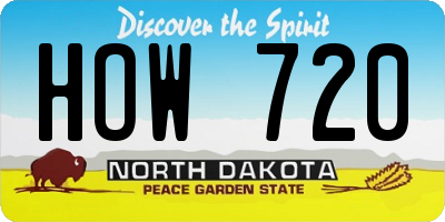 ND license plate HOW720